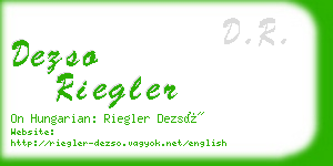 dezso riegler business card